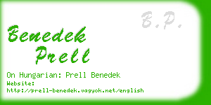 benedek prell business card